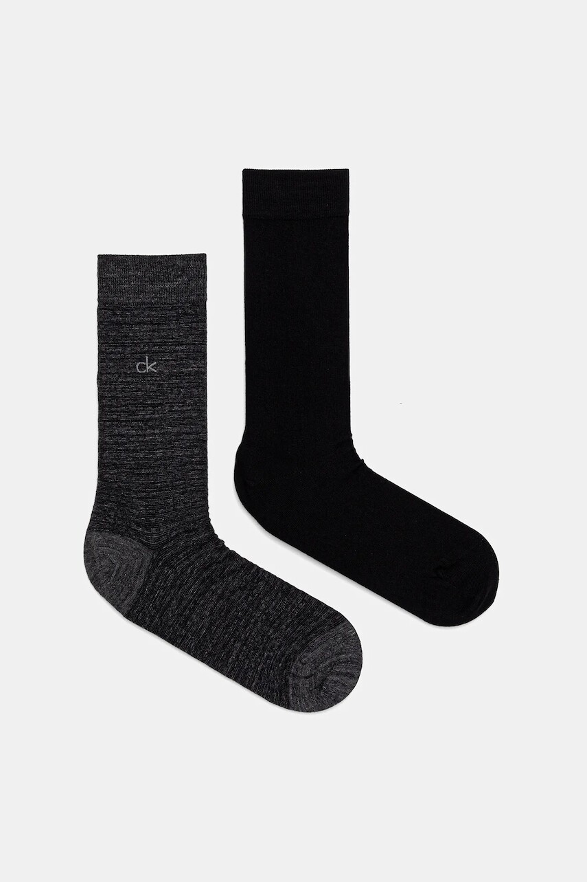 Ponožky Calvin Klein 2-pak čierna farba, 701235971