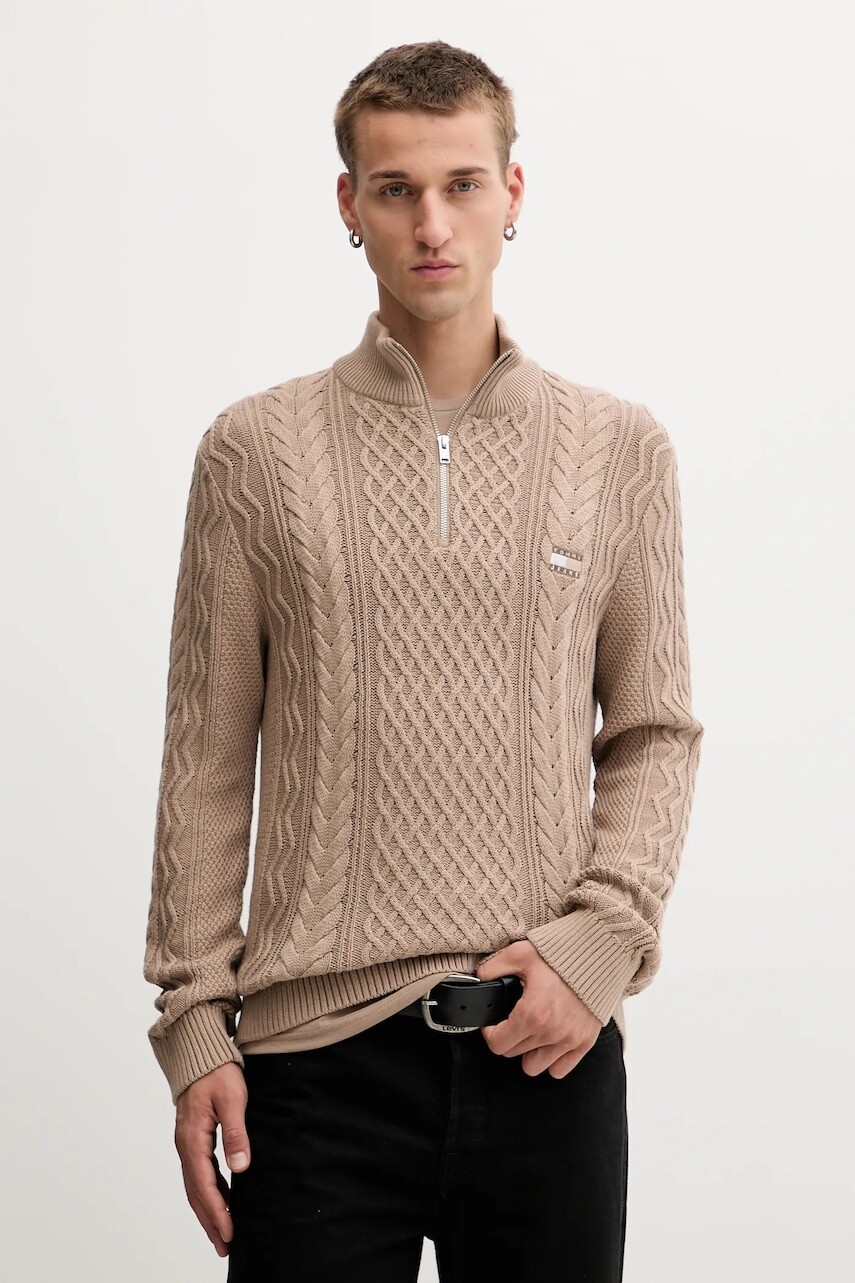 Bavlnený sveter Tommy Jeans hnedá farba, ľahký, DM0DM22103