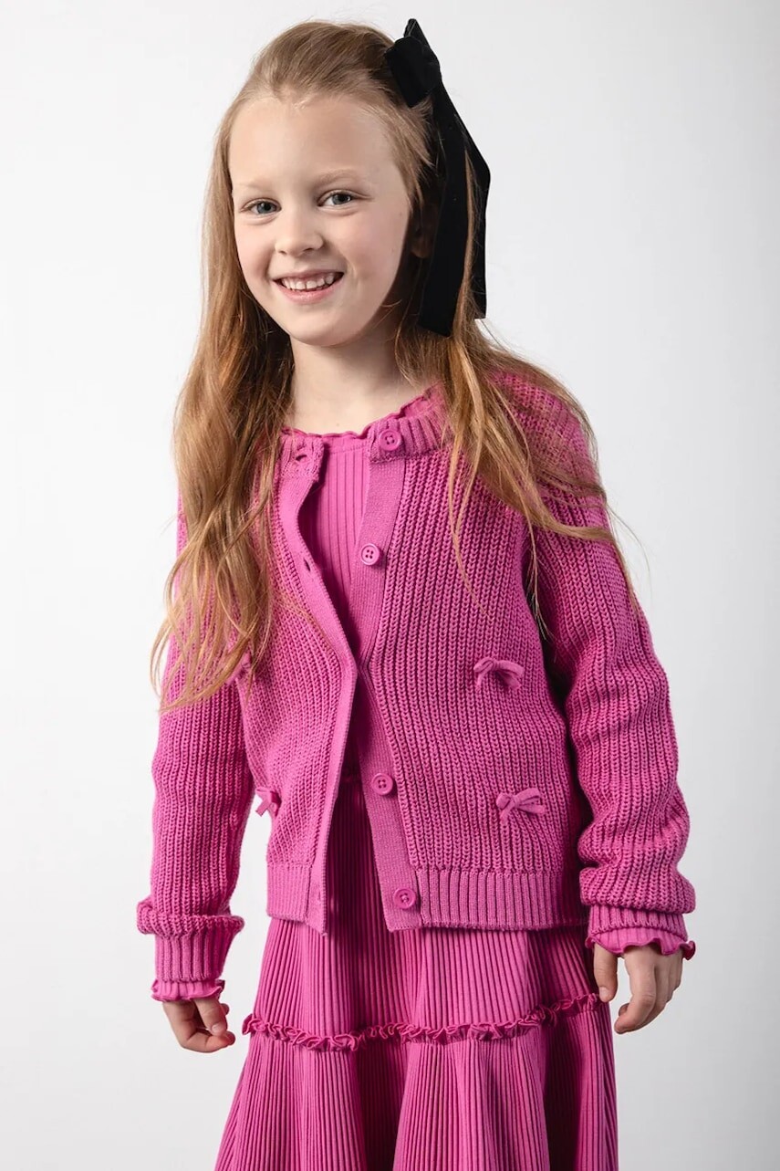 Detský sveter Coccodrillo ružová farba, ACADEMY GIRL KIDS
