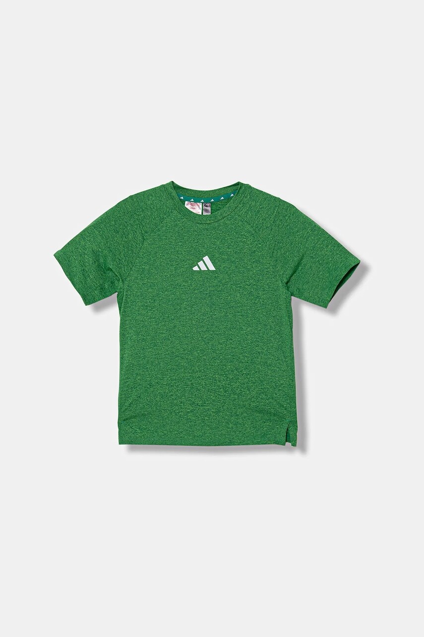 Detské tričko adidas zelená farba, s potlačou, JM4323