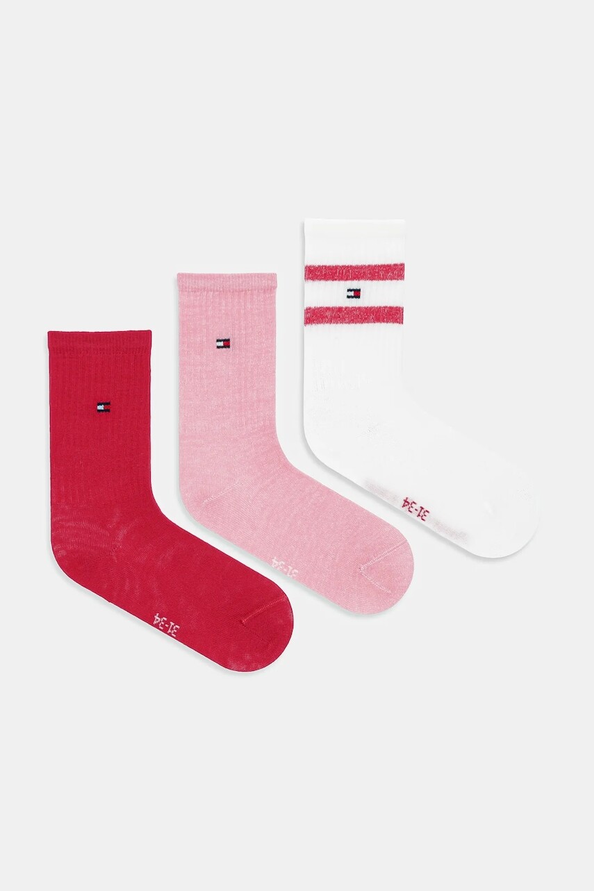 Ponožky Tommy Hilfiger 3-pak ružová farba, 701236330