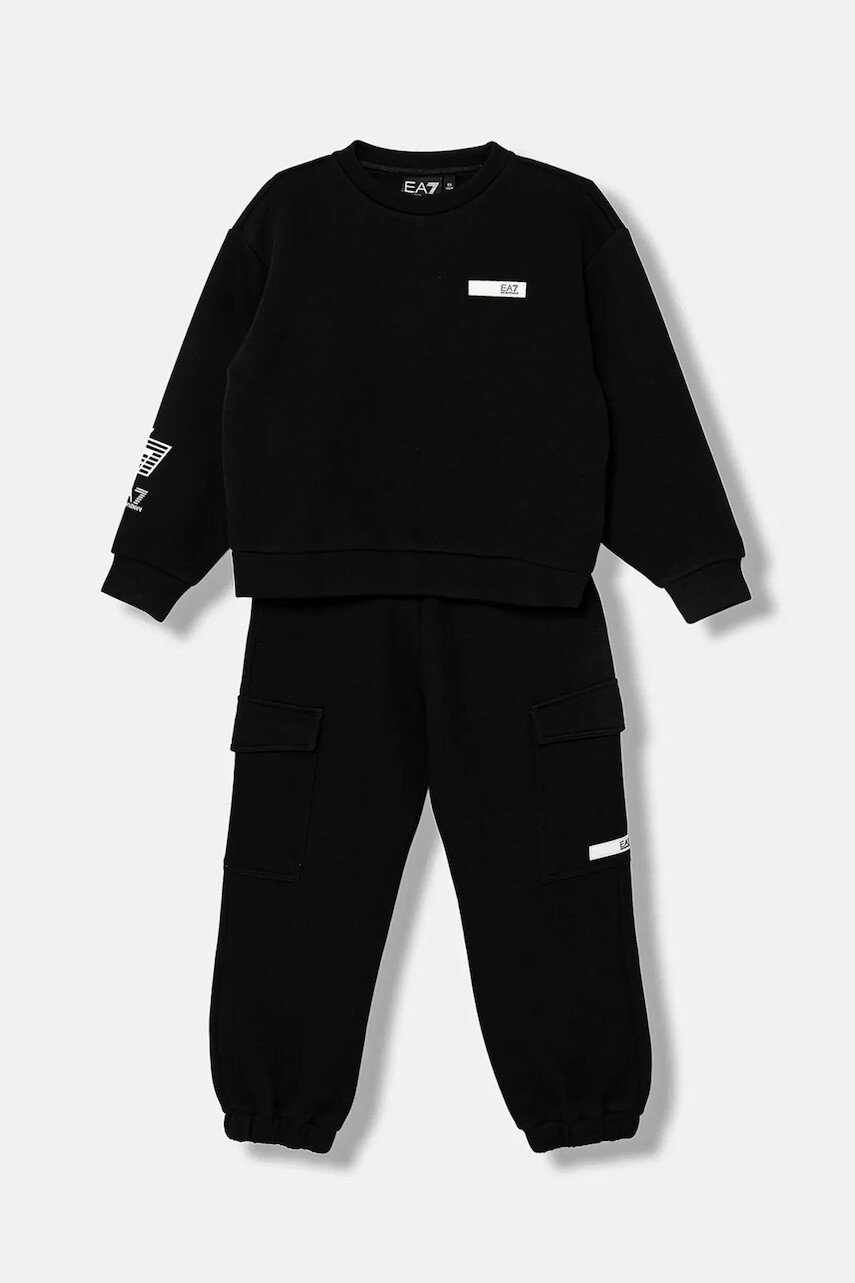 Detská tepláková súprava EA7 Emporio Armani čierna farba, 7G000161 AF13151