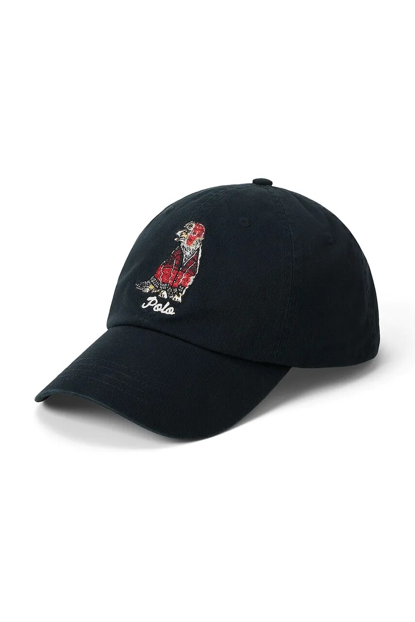 Bavlnená šiltovka Polo Ralph Lauren čierna farba, 710982060
