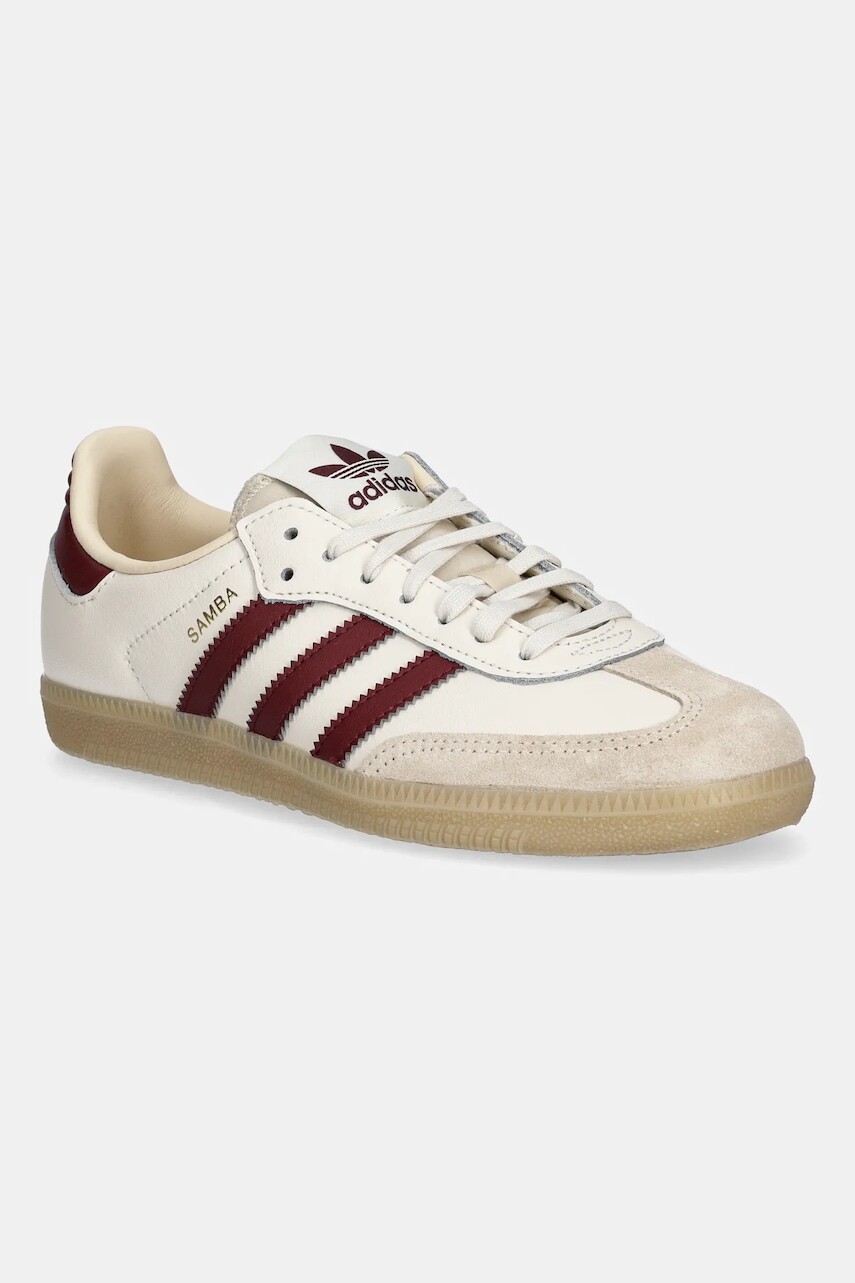 Detské kožené tenisky adidas Originals SAMBA OG béžová farba, JQ8554