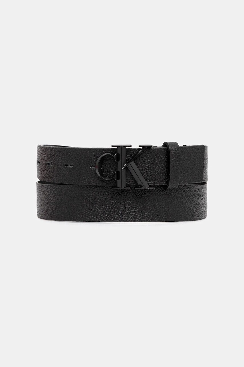 Kožený opasok Calvin Klein čierna farba, LV04D7022G
