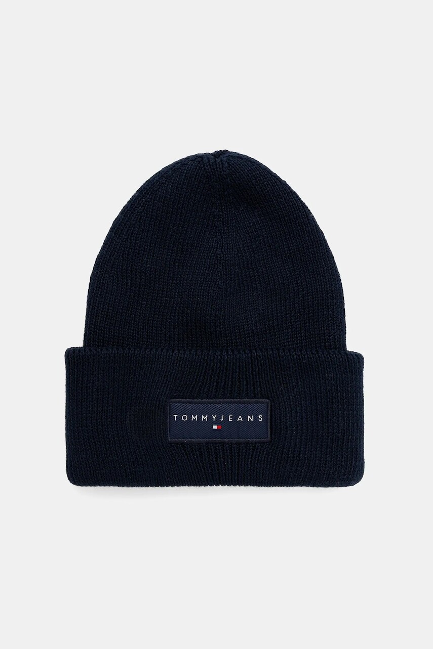 Bavlnená čiapka Tommy Jeans tmavomodrá farba, AM0AM13666