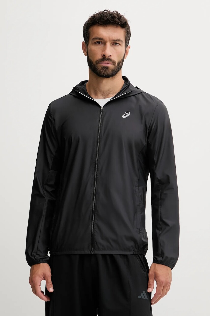 Tréningová bunda Asics čierna farba, prechodná, 2011D216