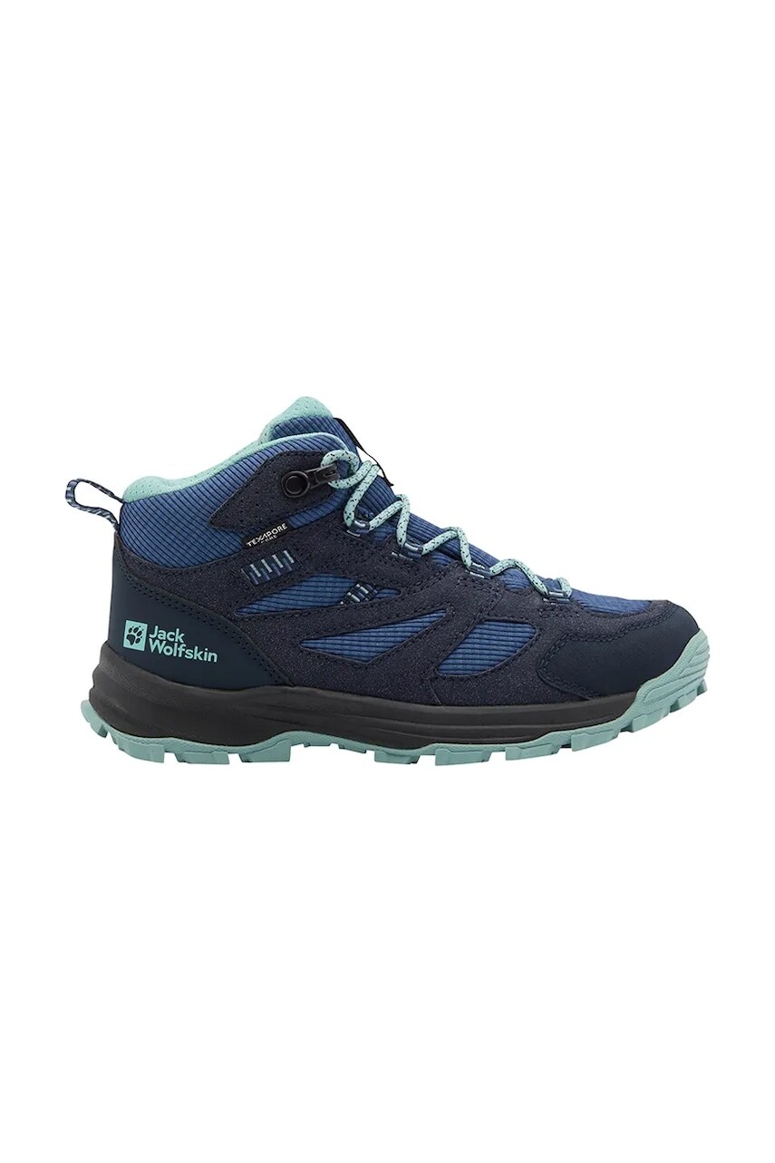 Detské topánky Jack Wolfskin VOJO TOUR TEXAPORE MID tmavomodrá farba, A64104