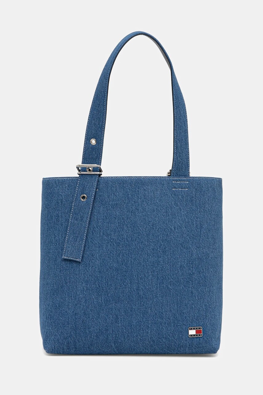 Džínsová taška Tommy Jeans modrá farba, AW0AW18197