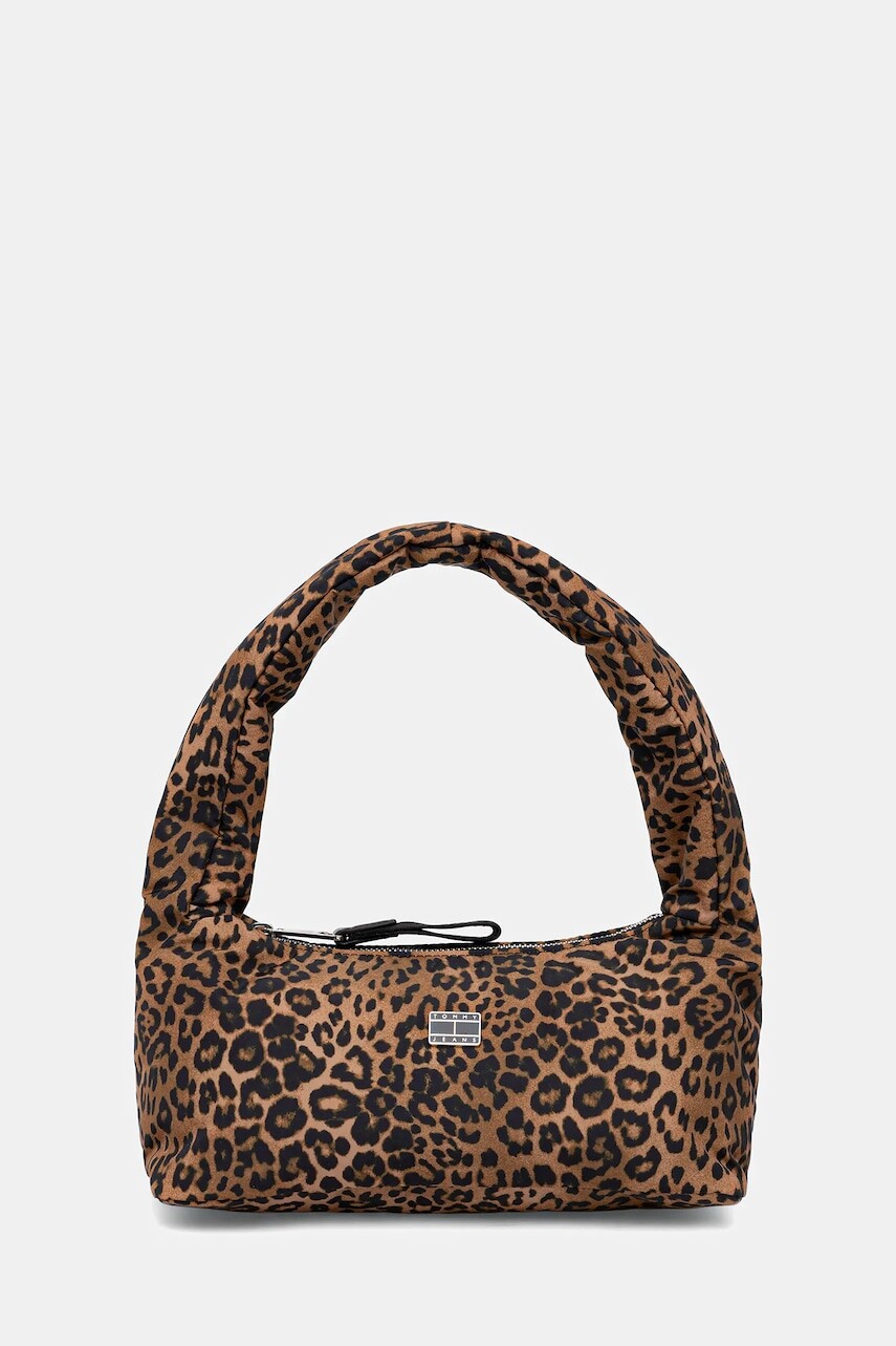 Kabelka Tommy Jeans hnedá farba, AW0AW18241