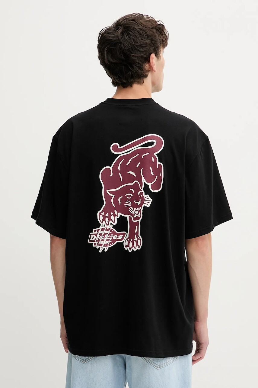 Bavlnené tričko Dickies pánske, čierna farba, s potlačou, DK0A87QQ