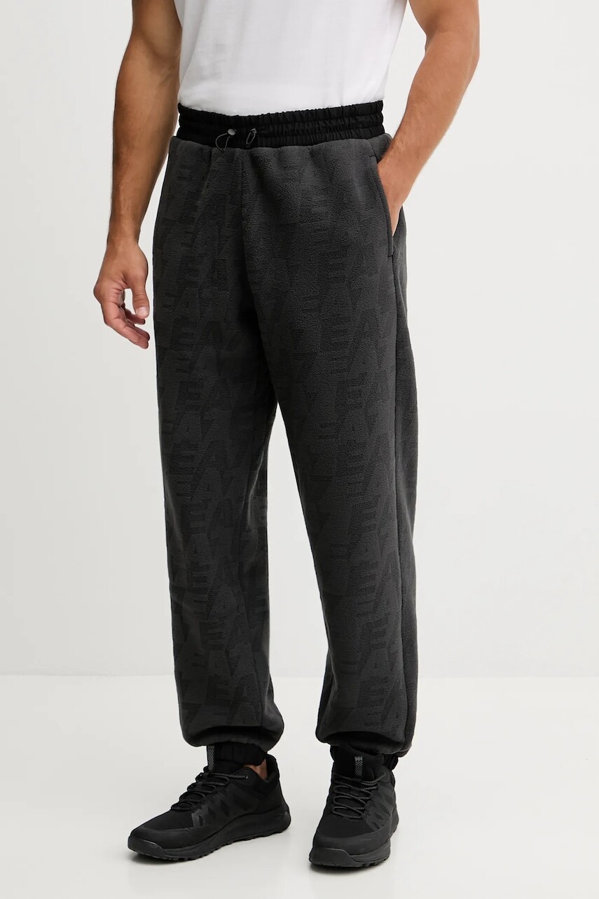 Tepláky EA7 Emporio Armani čierna farba, vzorované, AF16804.7M000983