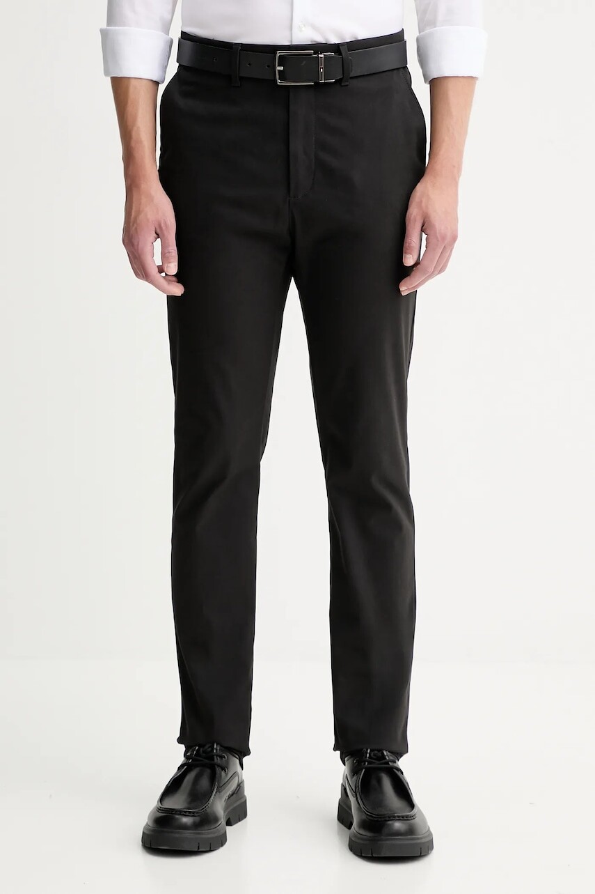 Nohavice Calvin Klein čierna farba, priliehavé, LV04LD613G