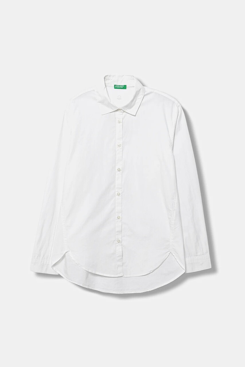 Detská bavlnená košeľa United Colors of Benetton biela farba, 5EW7CQ04A