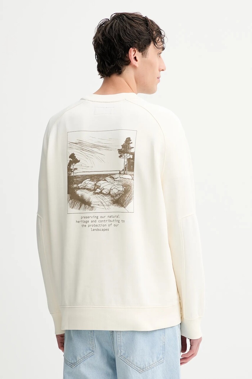 Bavlnená mikina Marc O'Polo béžová farba, vzorovaná, 528401054020