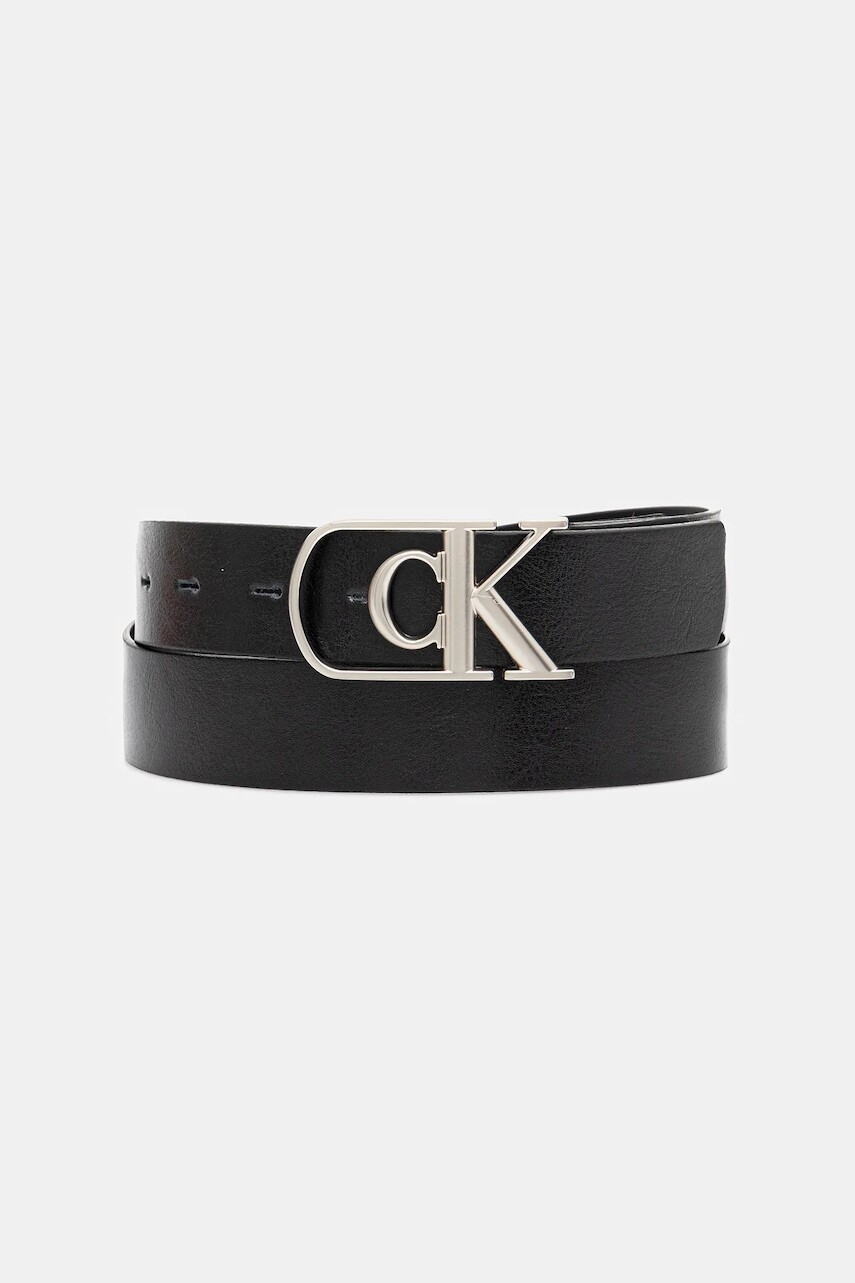 Kožený opasok Calvin Klein čierna farba, LV04D7020G
