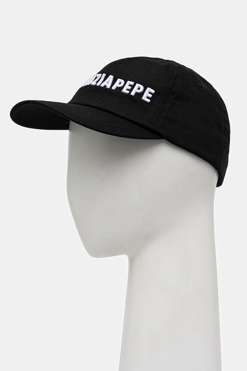 Bavlnená šiltovka Patrizia Pepe čierna farba, 8F0079 AB01