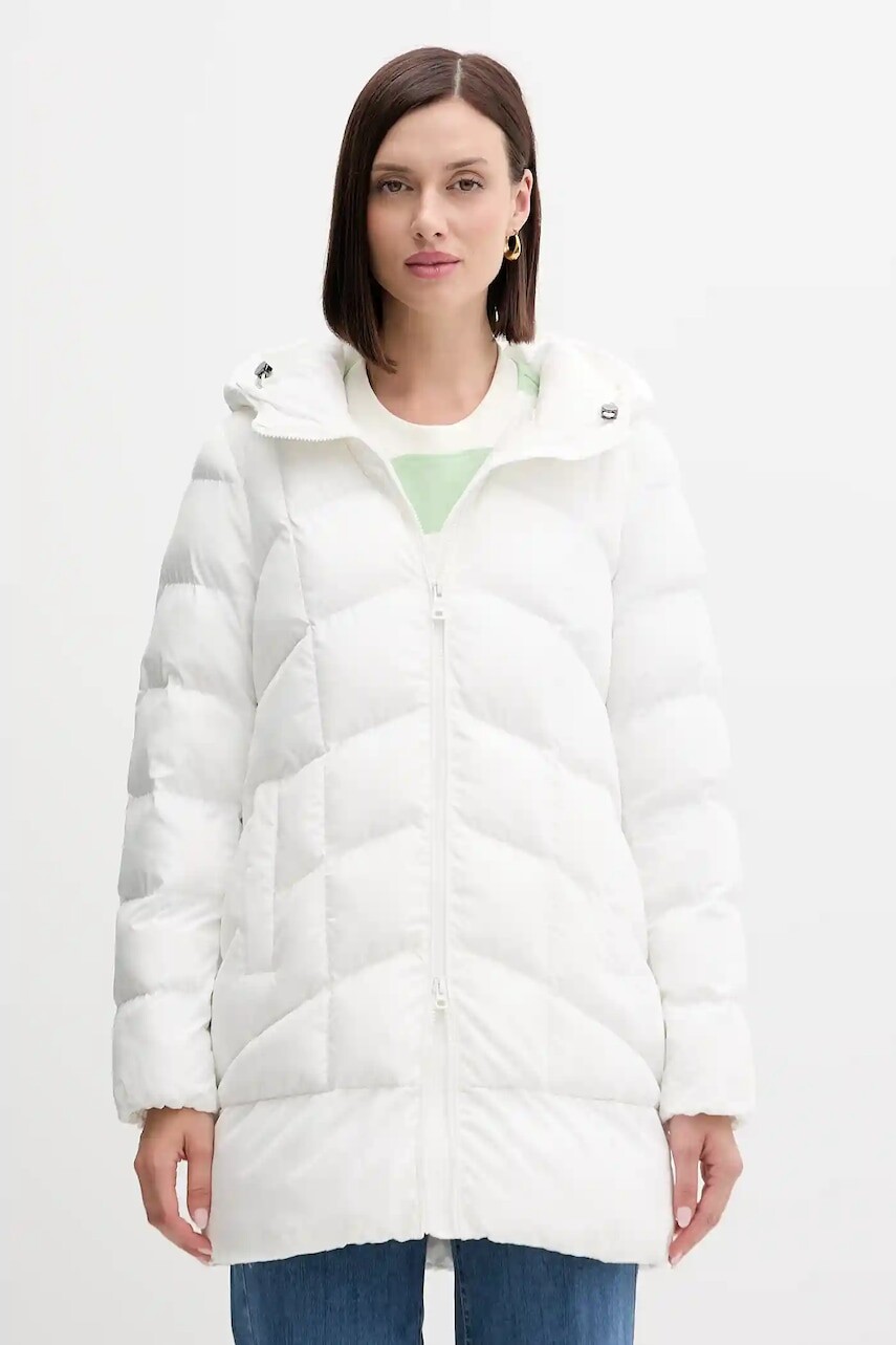 Bunda Geox ANYLLA biela farba, zimná, oversize, W4628Q T3144