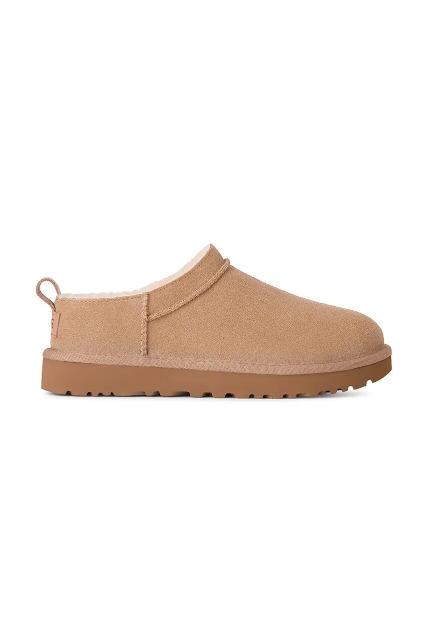 Semišové papuče UGG Classic Micro béžová farba, 1173891.SAN