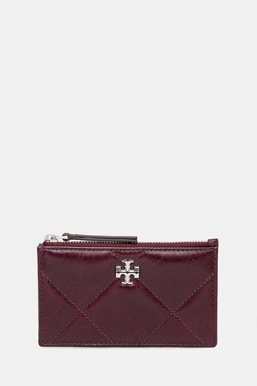 Kožená peňaženka Tory Burch Kira Diamond Quilt červená farba, 174398.500