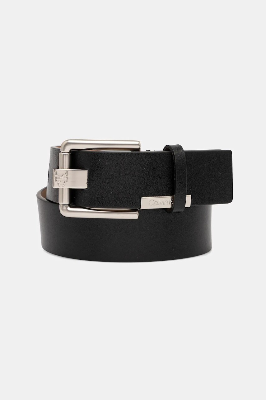 Kožený opasok Calvin Klein čierna farba, LV04D7028G