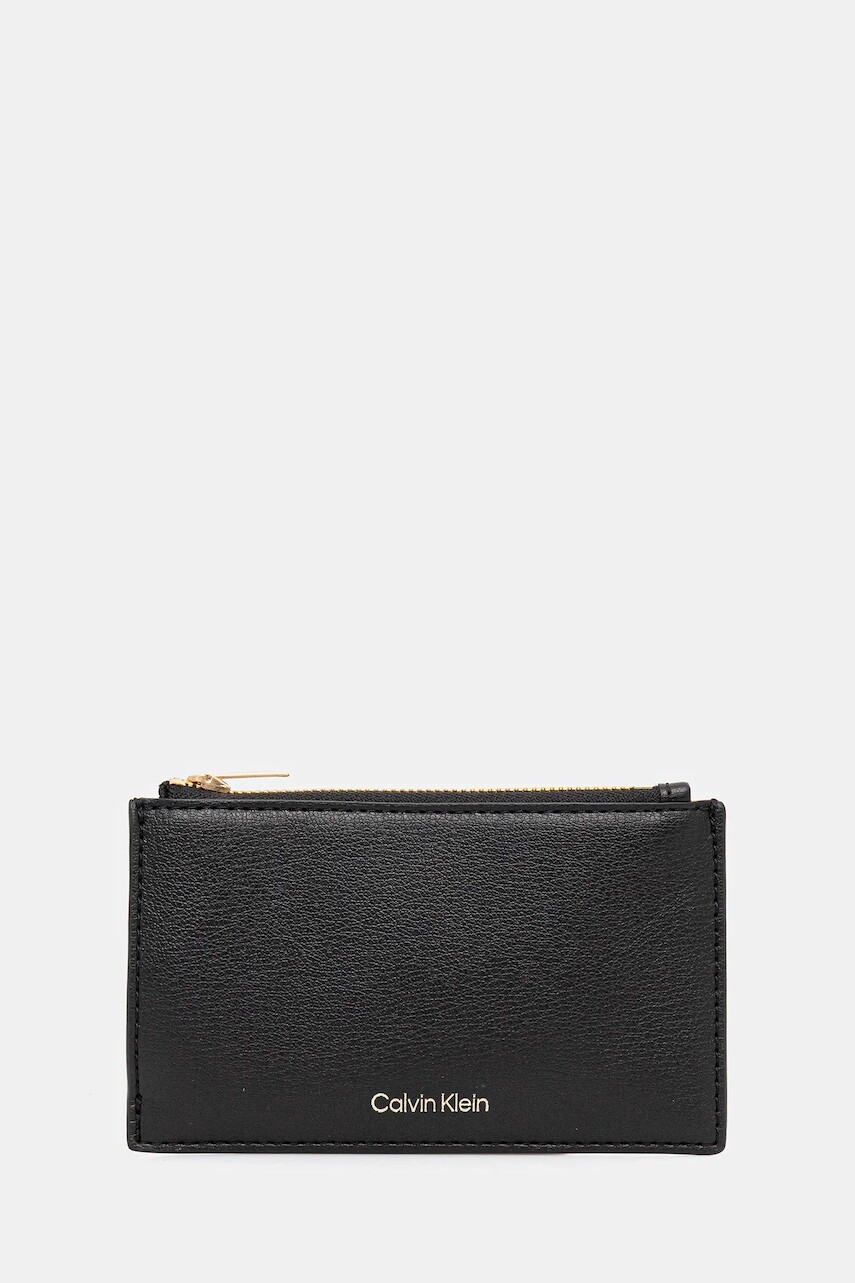 Peňaženka Calvin Klein dámska, čierna farba, LV04F1090G