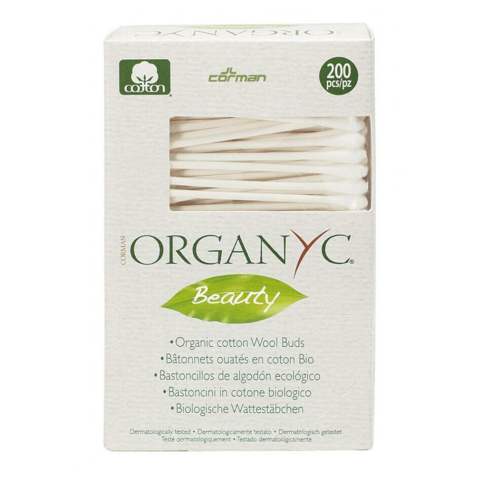 ORGANYC čistiace tyčinky z biobavlny 200 kusov