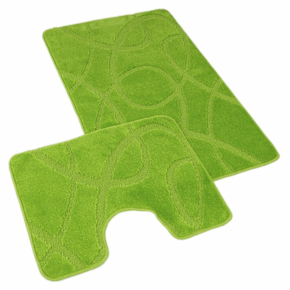 Kvalitex Súprava kúpeľňových predložiek Elipsy zelená, 60 x 100 cm, 60 x 50 cm