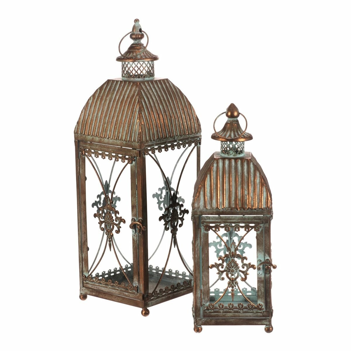 Sada kovových luceren Romance, 2 ks, meď