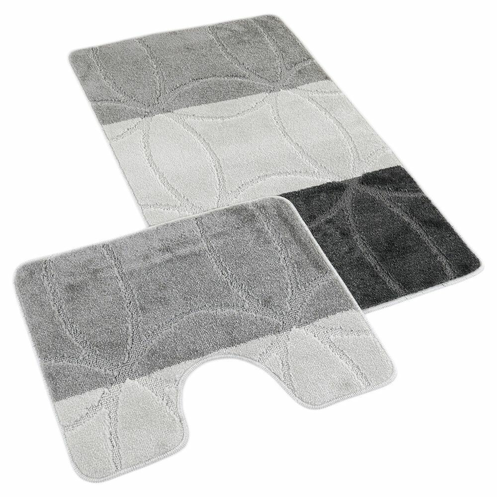 Kvalitex Súprava kúpeľňových predložiek Geometria sivá, 60 x 100 cm, 60 x 50 cm