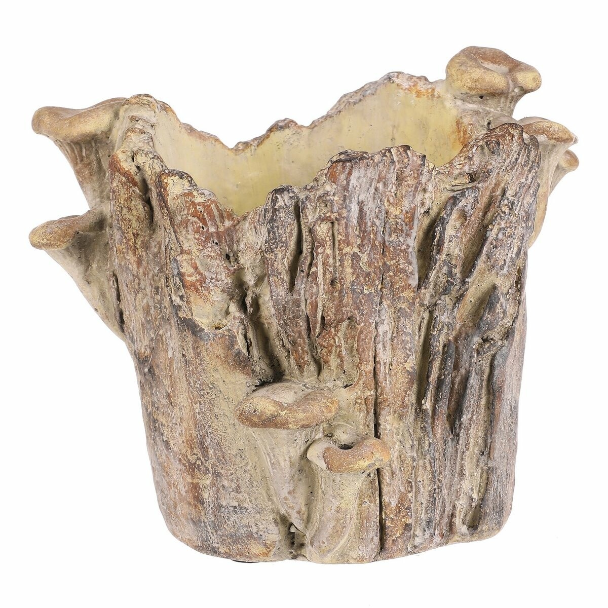 Betónový obal - pařez s hubami, 19 x 17 x 16 cm