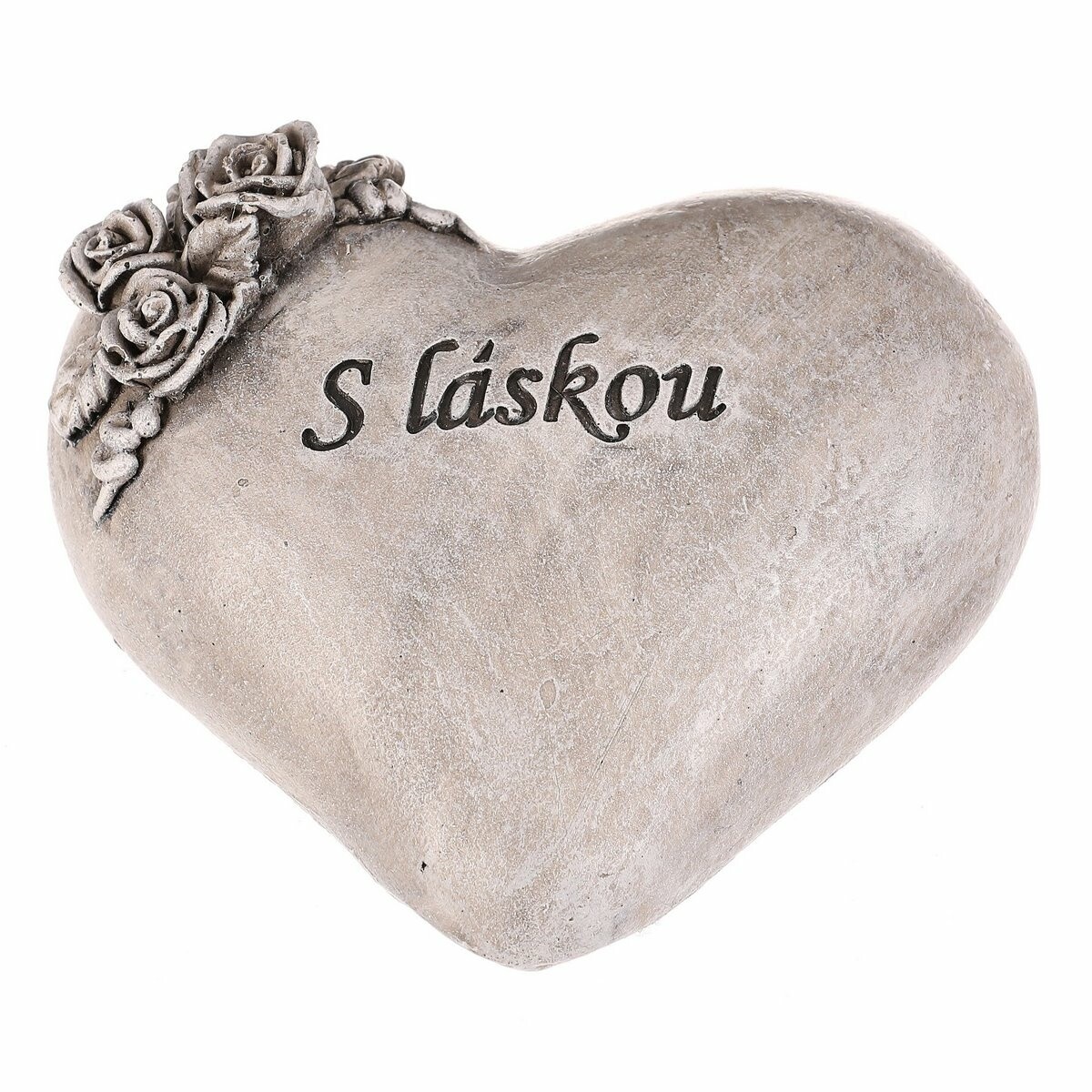 Pietní dekorace Srdce s růžemi - pietní dekorace,polyresin, šedá