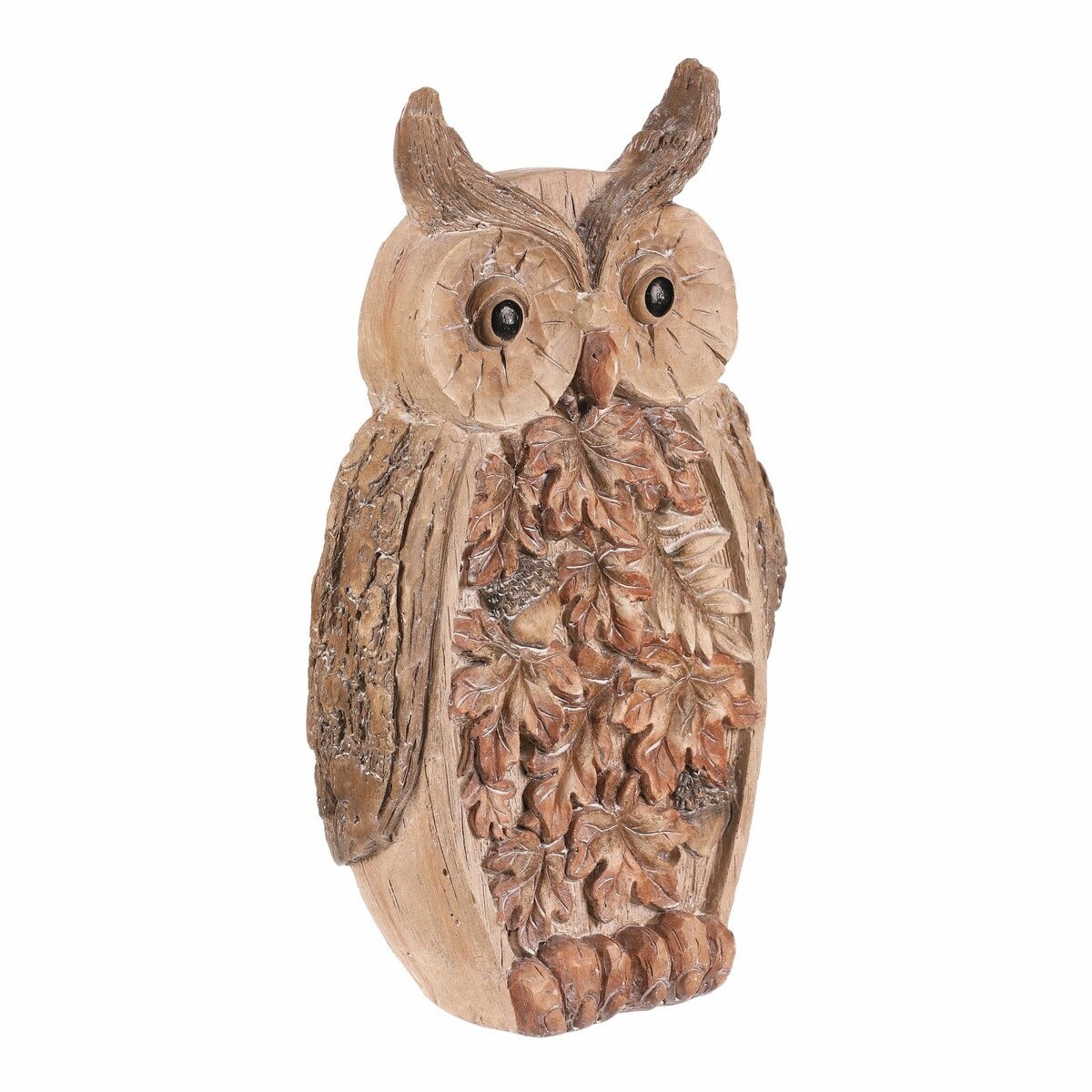 Jesenná dekorácia Sova s osvetlením, 21 x 12 x 37cm, horčík, imitácia dreva