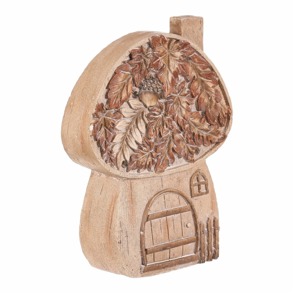 Jesenná dekorácia Hubový domček s osvetlením, 24 x10 x 32 cm, horčík, imitácia dreva