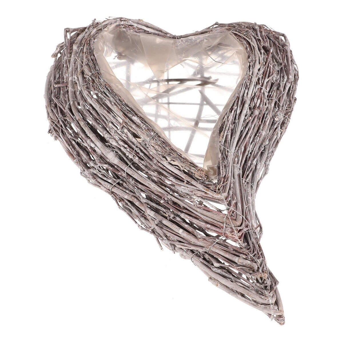 Pietní obal na kvety Srdce, 23 x 36 x 7 cm, prútie