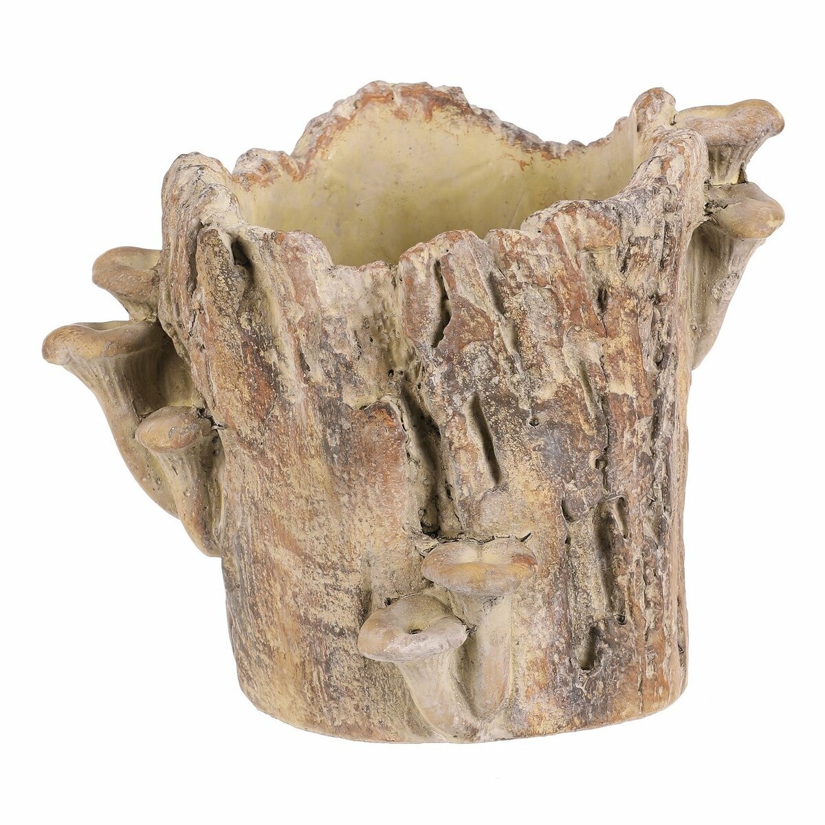 Betónový obal - pařez s houbami, 20 x 18 x 18 cm