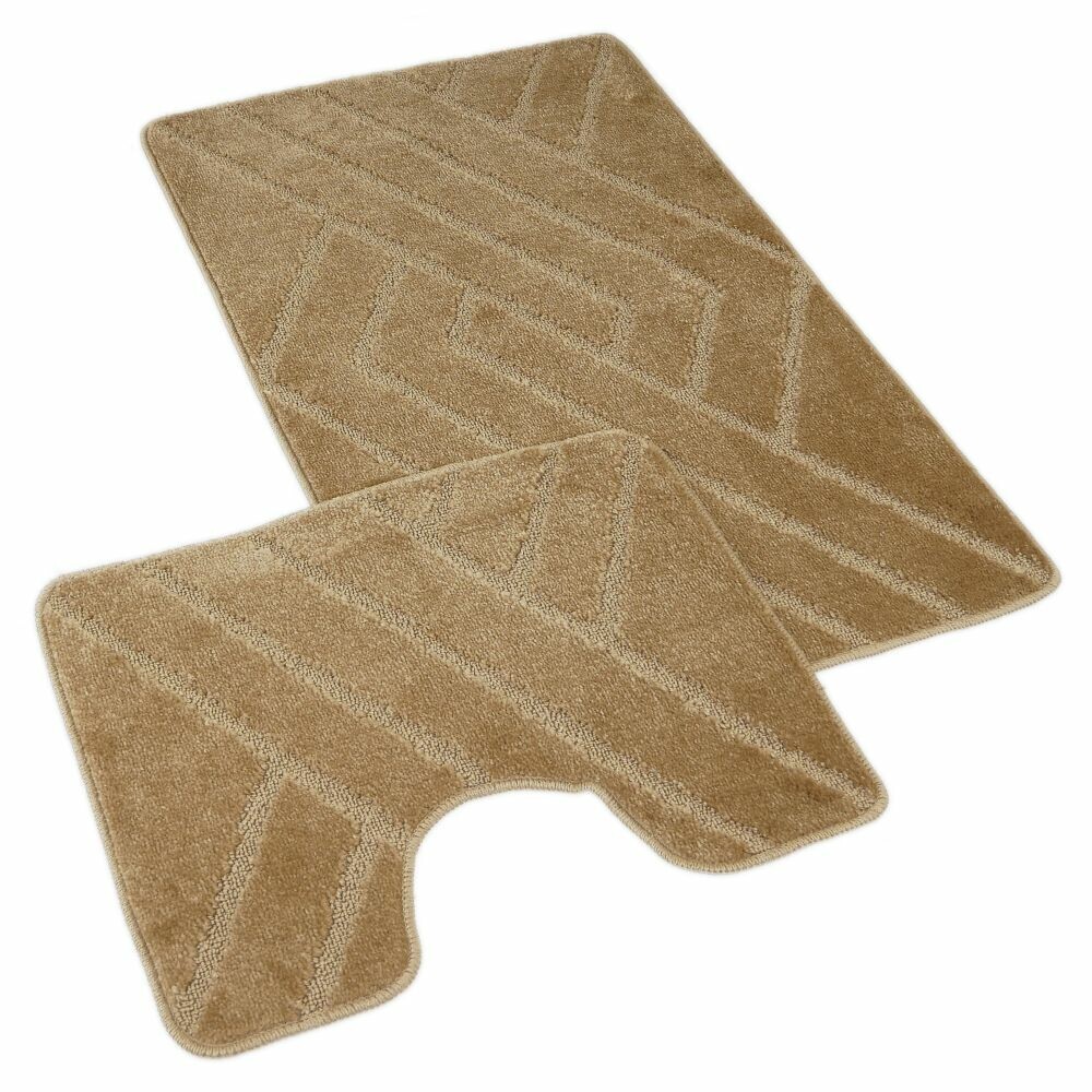 Kvalitex Súprava kúpeľňových predložiek Parkety béžová, 60 x 100 cm, 60 x 50 cm