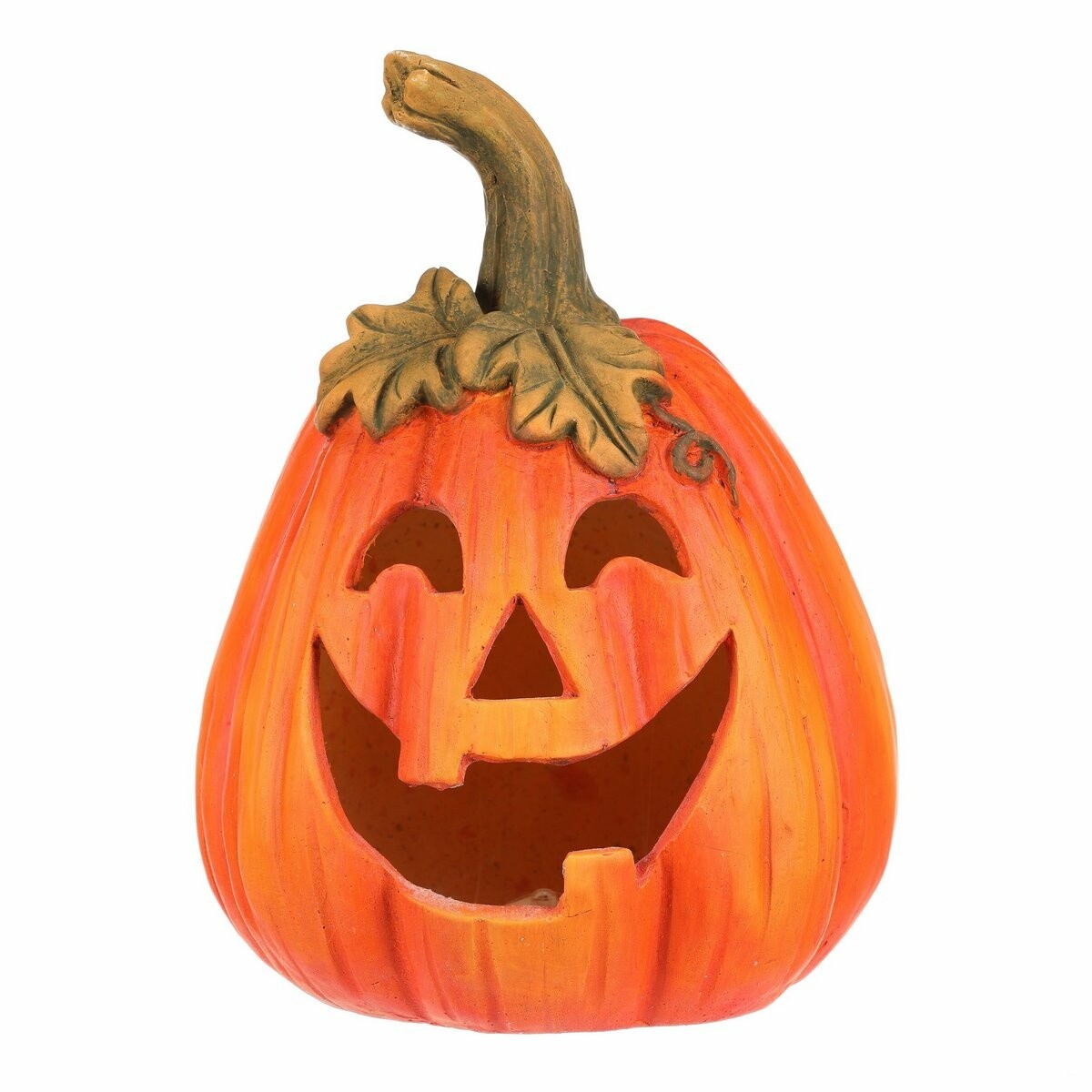 Jesenná LED dekorácia Blikajúca tekvica s tvárou,21 x 21 x 29 cm, keramika