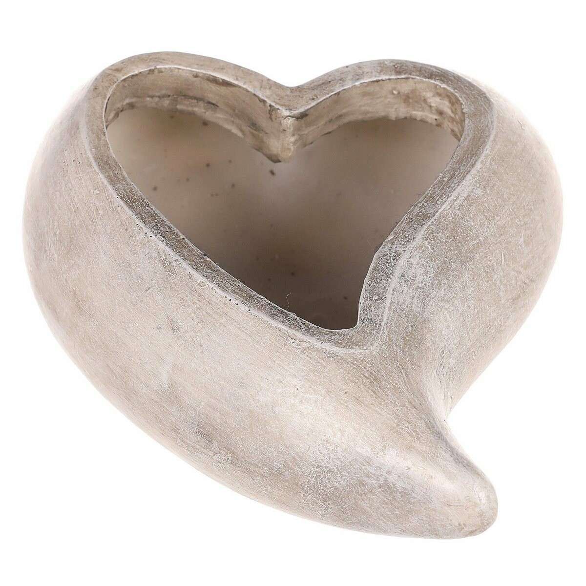 Květinový pietní obal - tvar srdce, polyresin,šedý