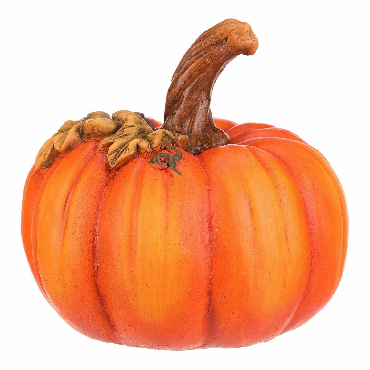 Jesenná dekorácia Tekvica s listami, 24 x 24 x 23cm, keramika