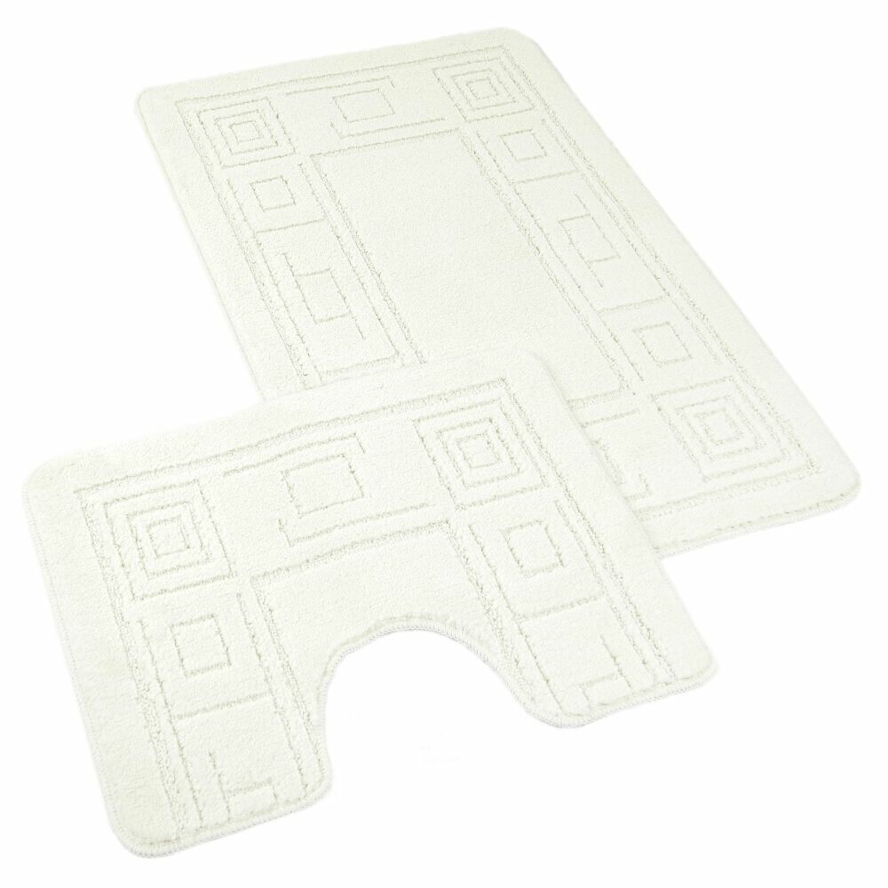 Kvalitex Súprava kúpeľňových predložiek Ornament smotanová, 60 x 100 cm, 60 x 50 cm