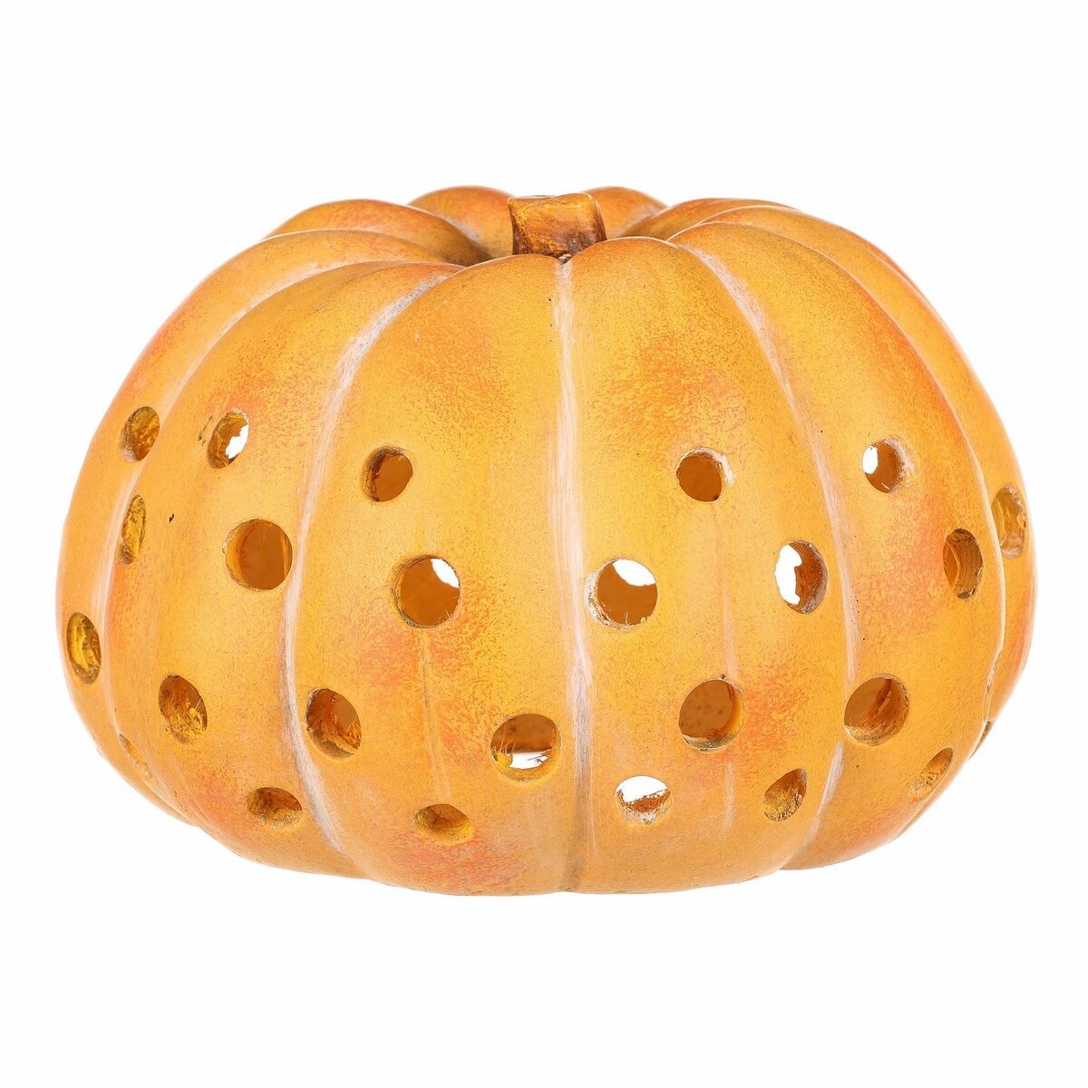 Jesenná dekorácia Tekvica s otvormi, 28 x 28 x 19cm, magnézium