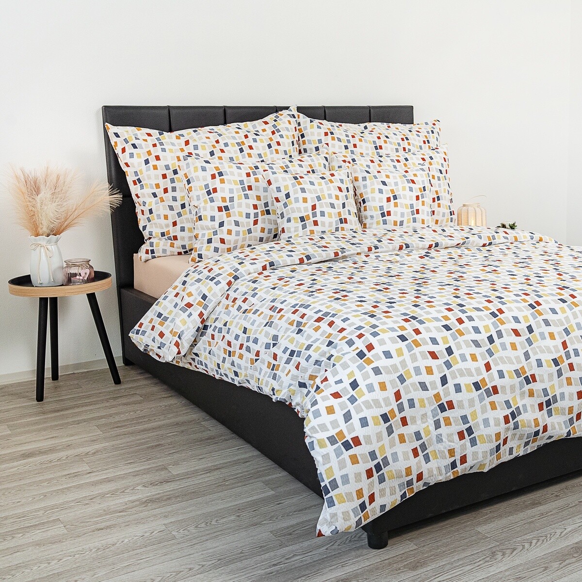 Kvalitex Krepové povlečení Mozaika , 140 x 200 cm,70 x 90 cm, 140 x 200 cm, 70 x 90 cm