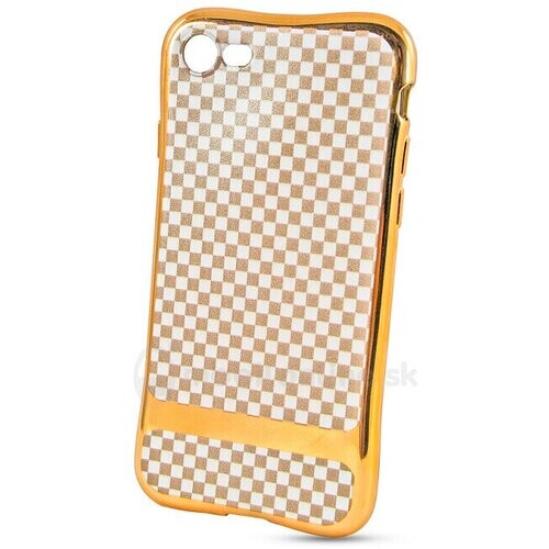 Puzdro iPhone 7/8 TPU Šachovnica, zlaté