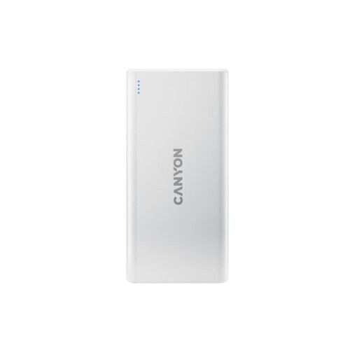 Canyon CNE-CPB1006W Powerbank, polymérová, 10.000 mAh, 2 x USB výstup, 2 x USB vstup (1xUSB-C), LED inikácia, Biela