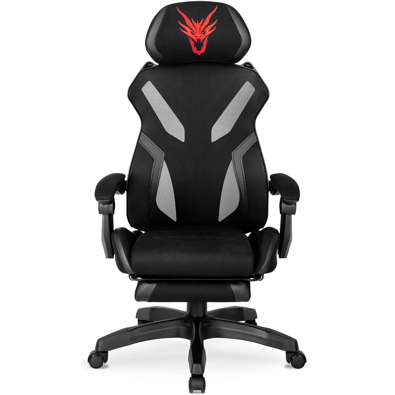 Herní židle Maximo s podnožkou černá