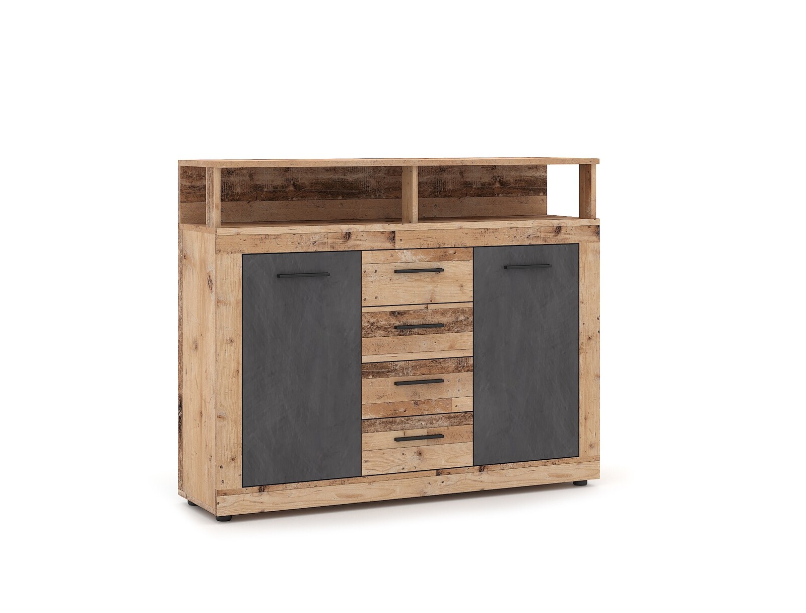 Komoda Luna 119 cm dub Matera světlý/šedá II