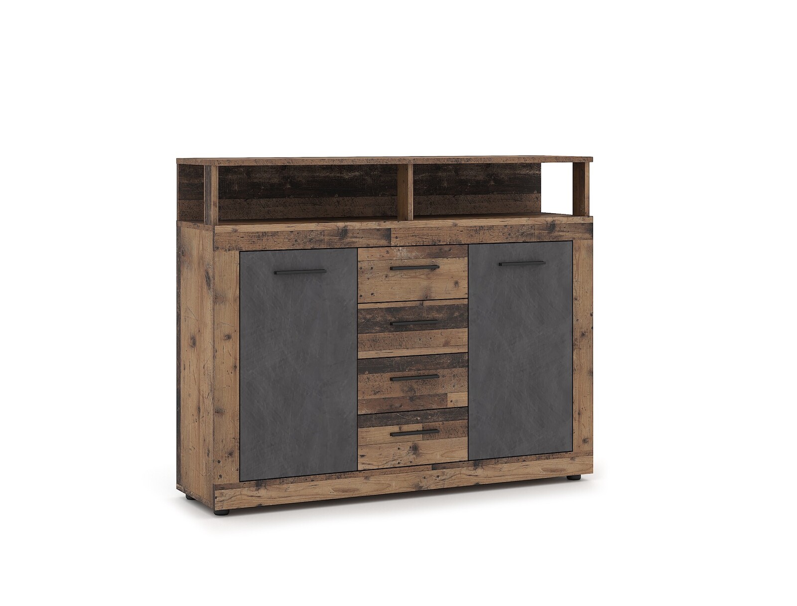 Komoda Luna 119 cm dub Matera tmavý/šedá II