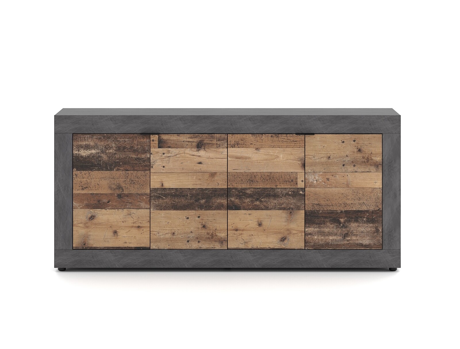 Komoda Lunea 180 cm dub Matera tmavý/šedá