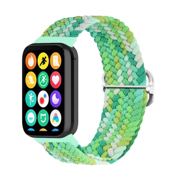 eses Pletený nylonový remienok pre Xiaomi Redmi Watch 4 a Xiaomi Smart Band 8 Pro - Svetlo zelený